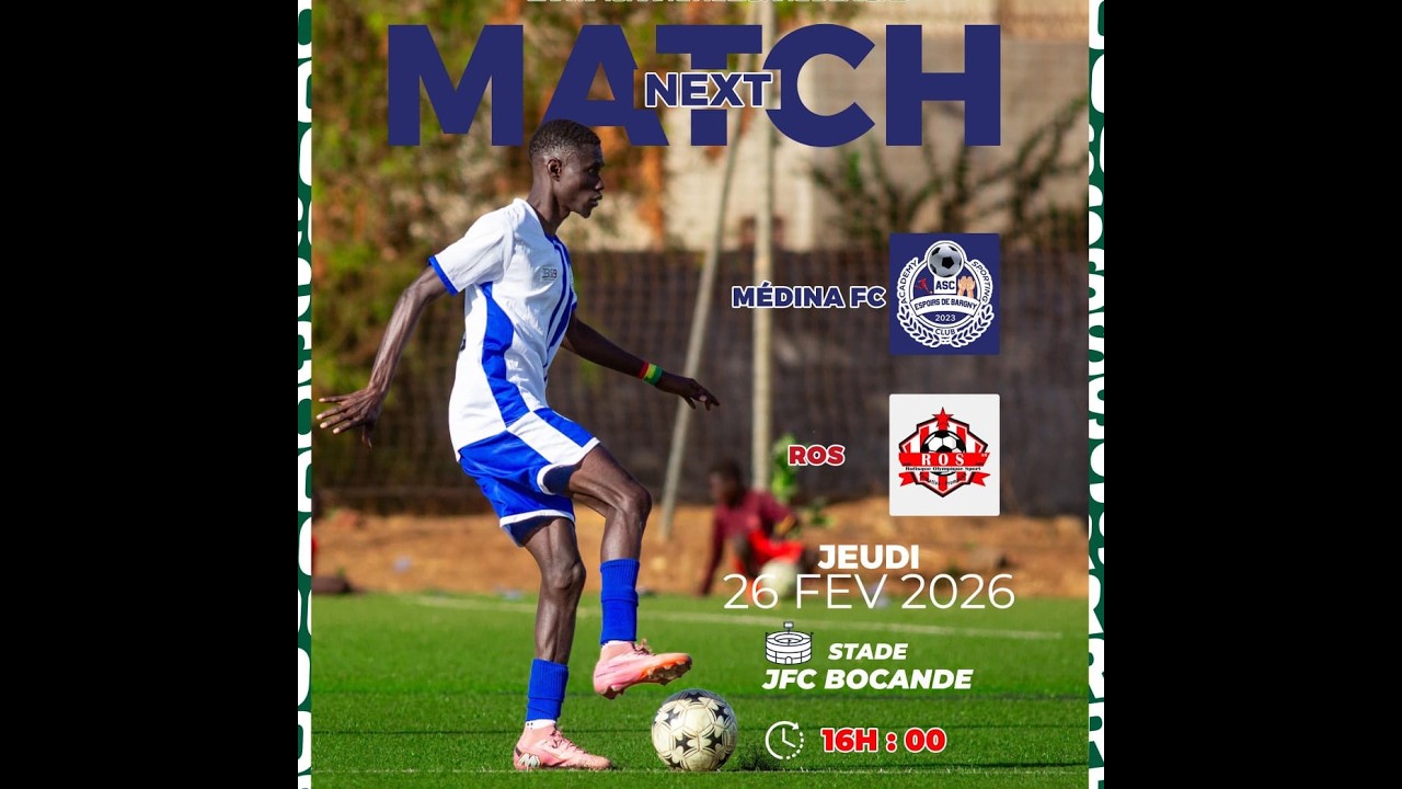 1ère mi-temps match MEDINA FC Vs ROS