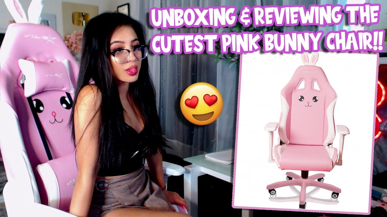 Cutest EwinRacing Heavy Duty Pink Bunny Gaming Chair!! (Can Hold 400lbs!)