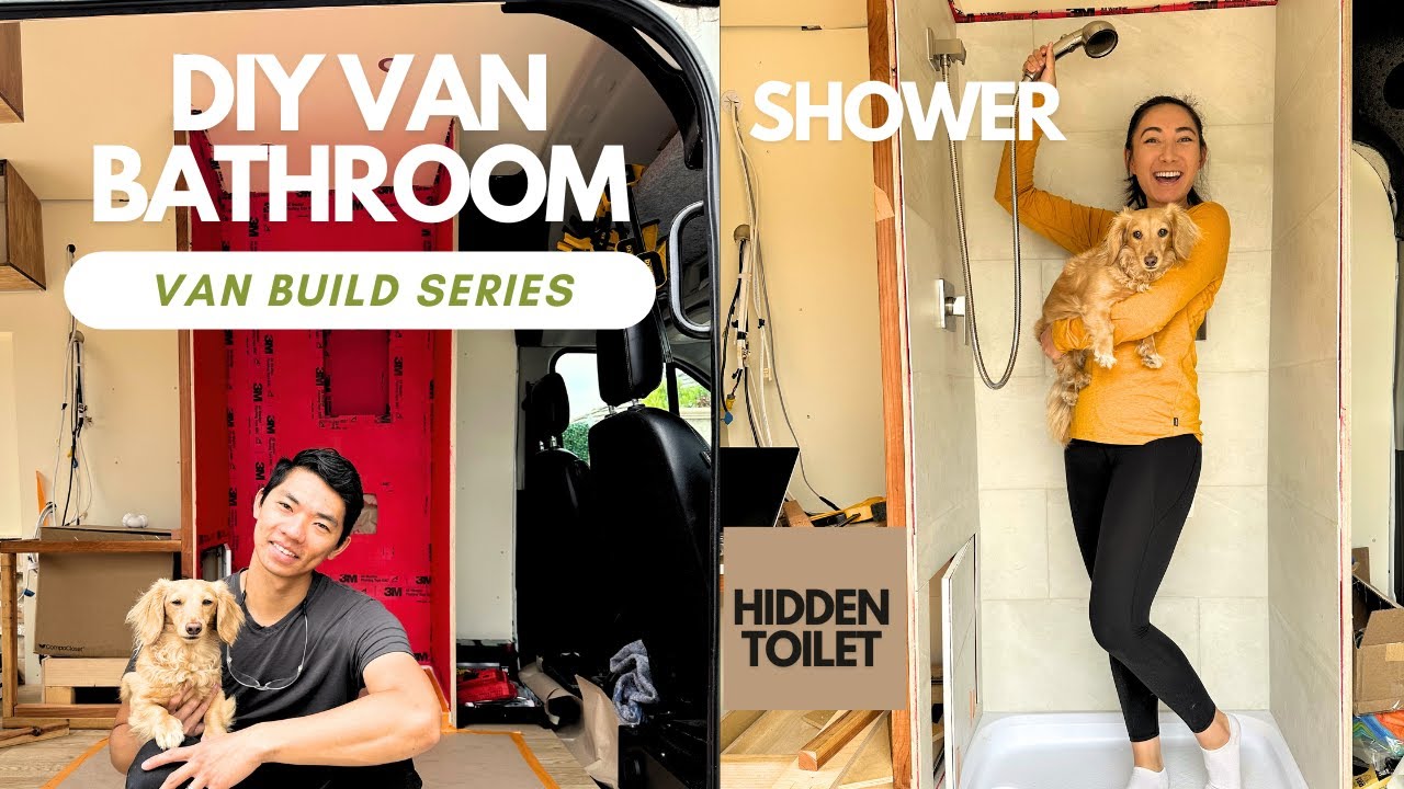 DIY Van Bathroom - Shower, Hidden Slideout Toilet, Toilet Paper Holder | Van Build Series (Ep. 18)
