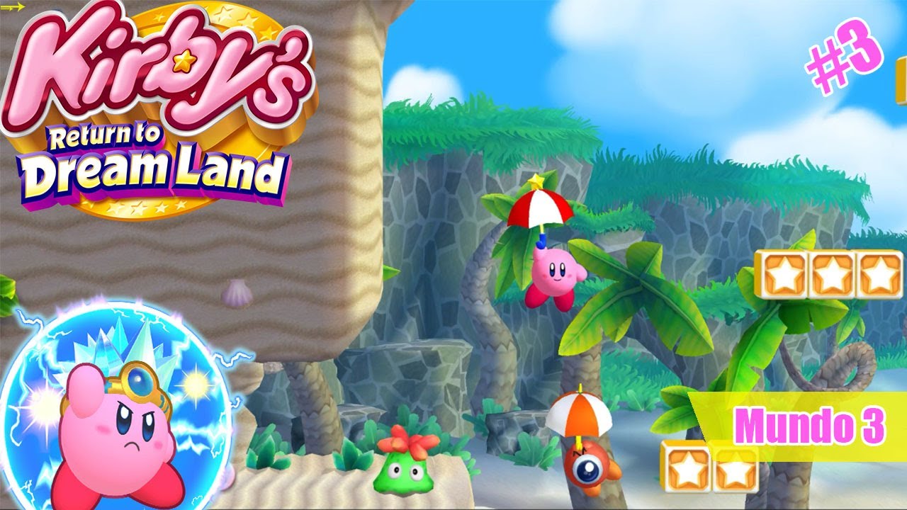 Guía Kirby´s Return to Dreamland Wii/Switch | Mundo 3 (Ribera Roquefort)