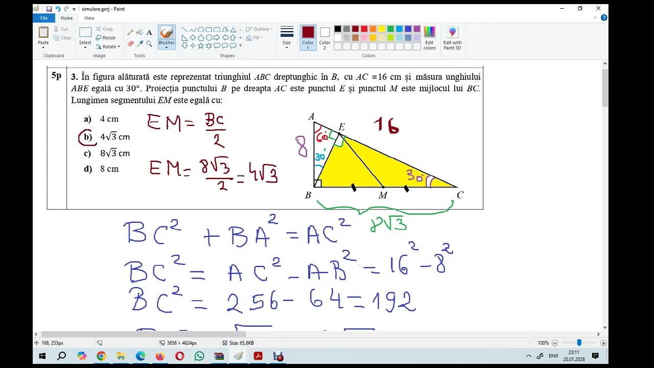 Simulare Matematică Gorj - Rezolvări Evaluare Naţională