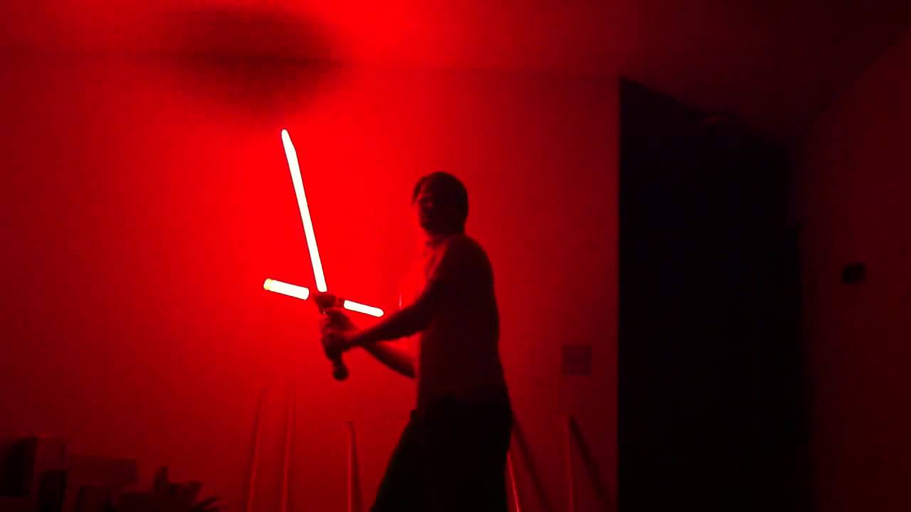 Ultra Sabers practice and spinning with various hilts and blade colors