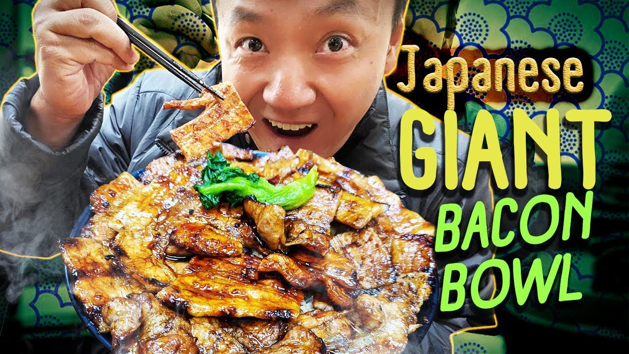 Japanese GIANT BACON BOWL & BEST Hotcakes!