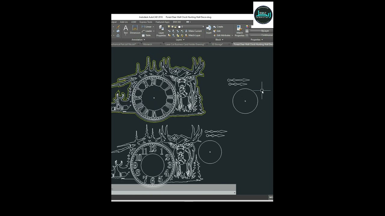 Creating a Stunning Forest Deer Wall Clock Design for CNC Laser Cutting