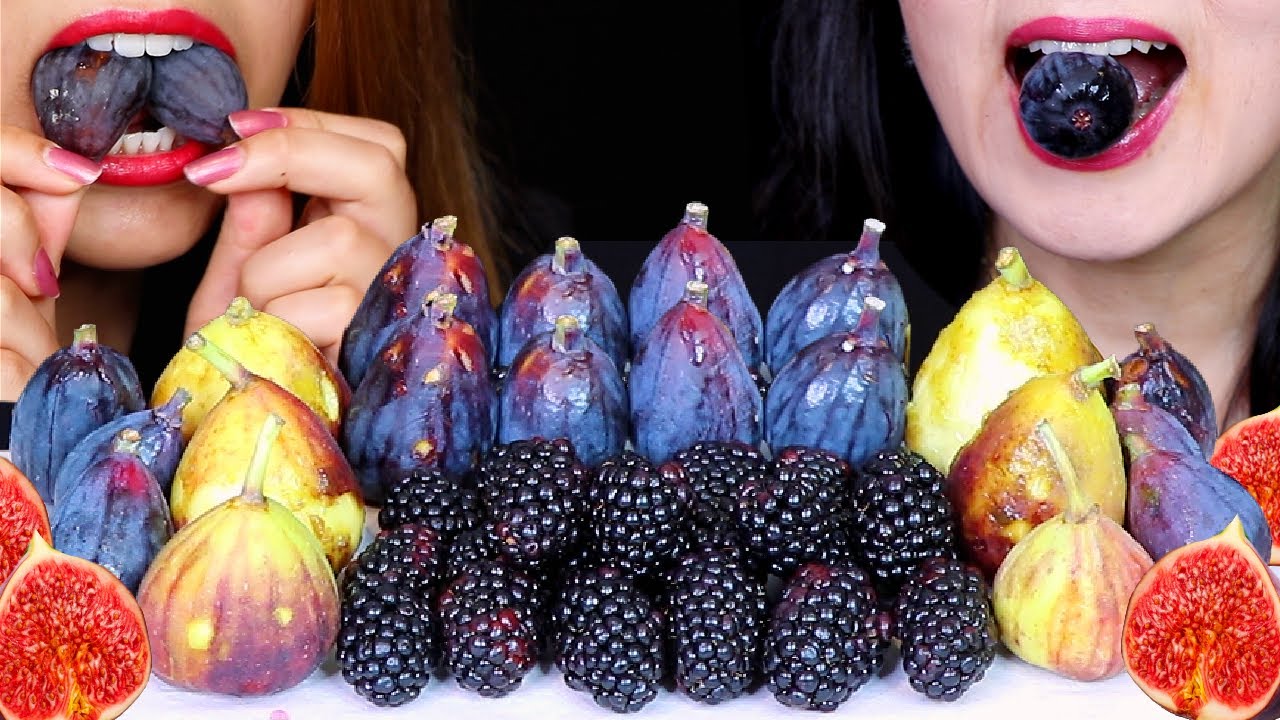 TRYING FIGS FOR THE FIRST TIME + JUICY BLACKBERRIES (TURKEY FIGS BLACK MISSION FIGS) EATING SOUNDS