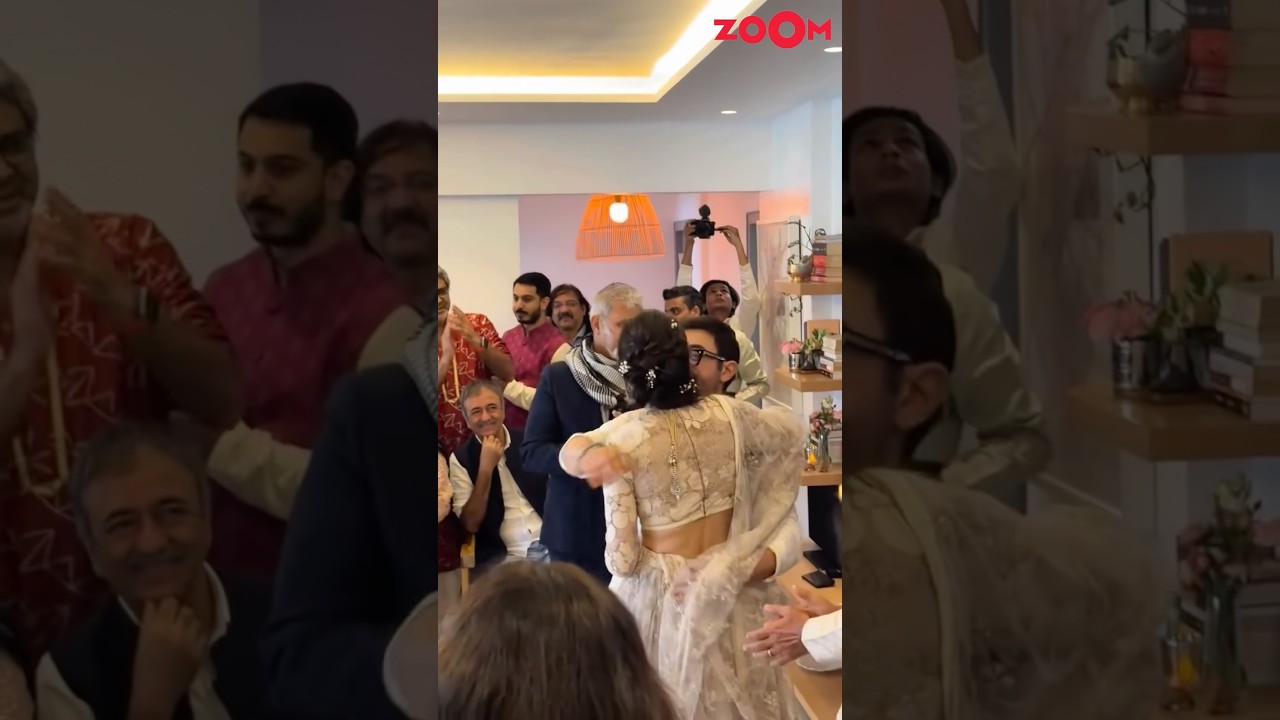 Aamir Khan Dances, Hugs & Kisses Gauri Spratt at Their Wedding #shorts #aamirkhan #gaurispratt