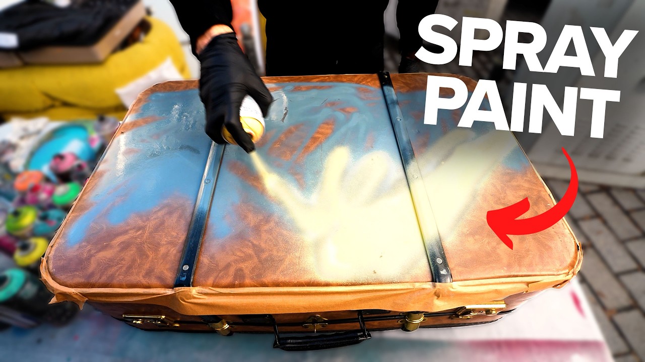 Real Spray Art on Leather Breifcase