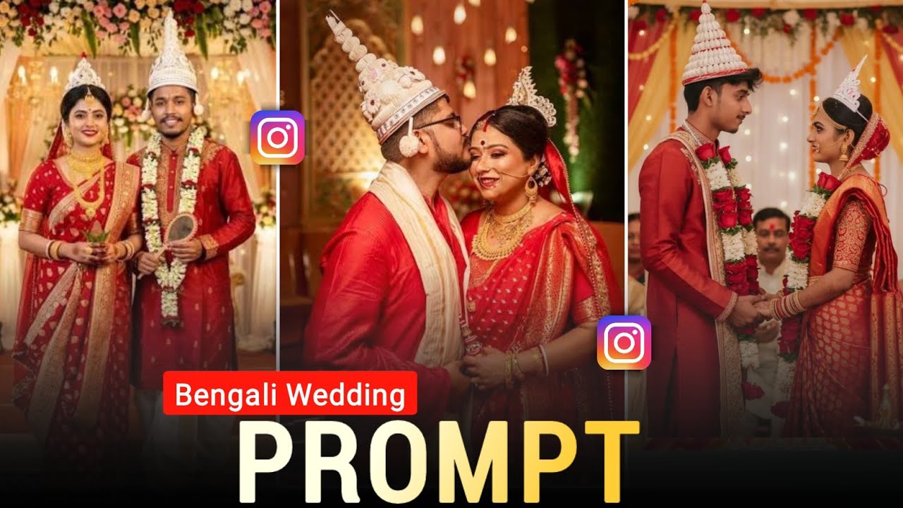 Instagram Trending Couple Wedding Photo Editing Prompt | Bengali Couple Wedding Photo Editing 