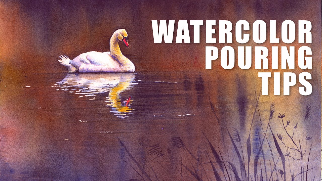 5 TIPS TO IMPROVE YOUR WATERCOLOR POURING TECHNIQUE 🎨 Swan Painting Demo Using Paint Pouring