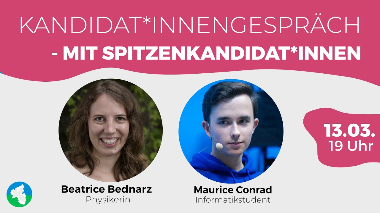 Spitzenduo Beatrice Bednarz und Maurice Conrad im Kandidat*innen-Gespr&auml;ch live und interaktiv