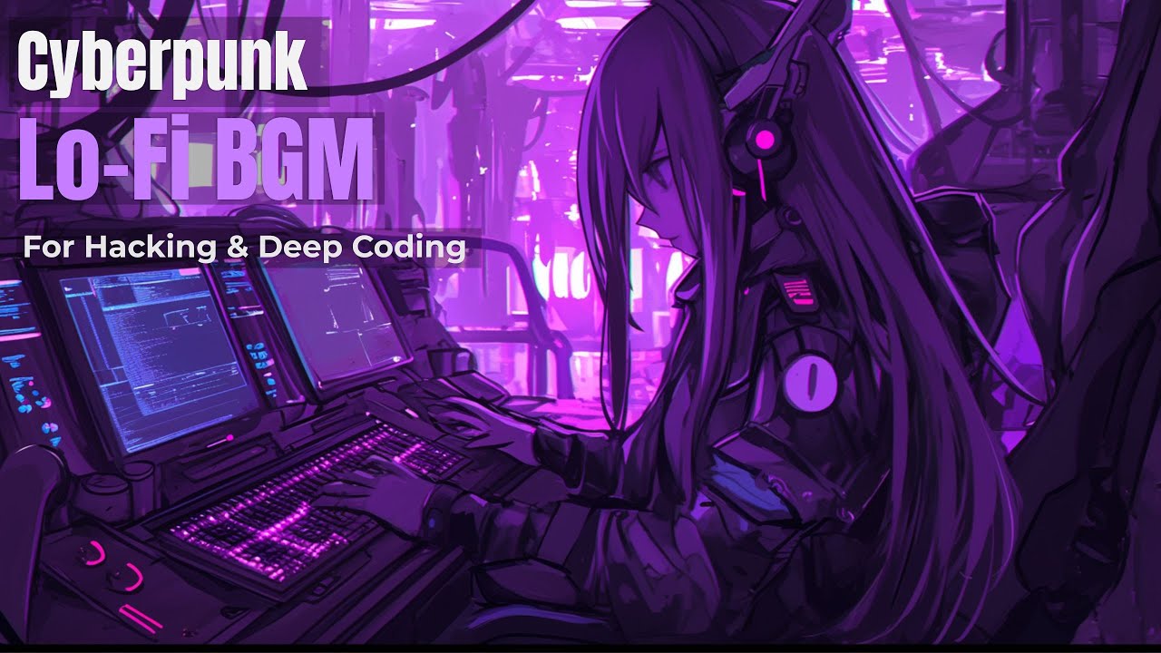Cyberpunk Hacking Lofi - Purple Neon Glitch Ambient for Focus and Study