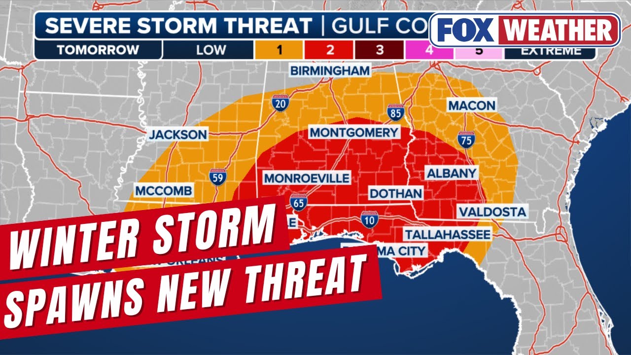 Massive winter storm spawns severe weather threat across Gulf Coast, Deep South