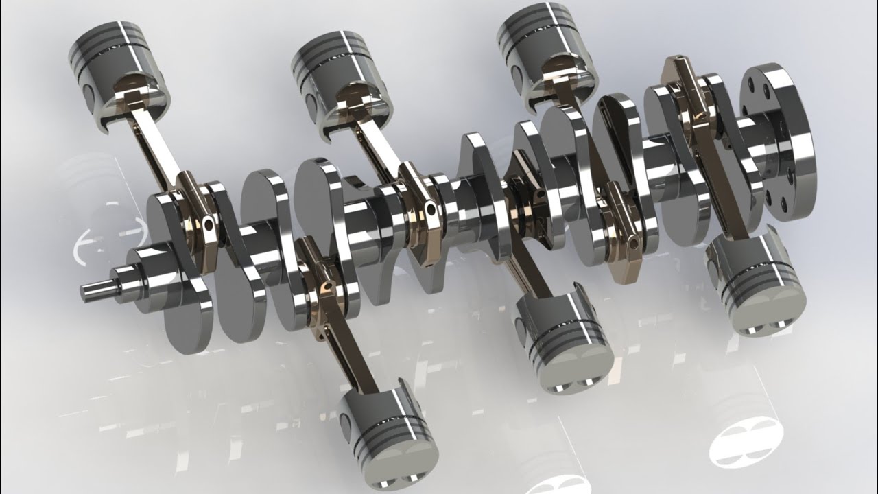 DOHC Boxer Six / B6 four stroke diesel engine basic parts assembly tutorial by Solidworks