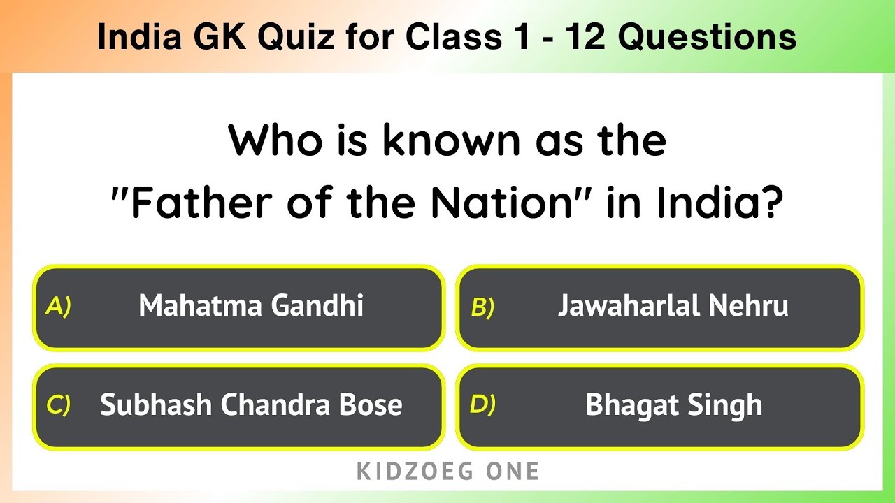 India GK Quiz for Class 1 | 12 Easy Questions | Republic Day & Independence Day Special Quiz