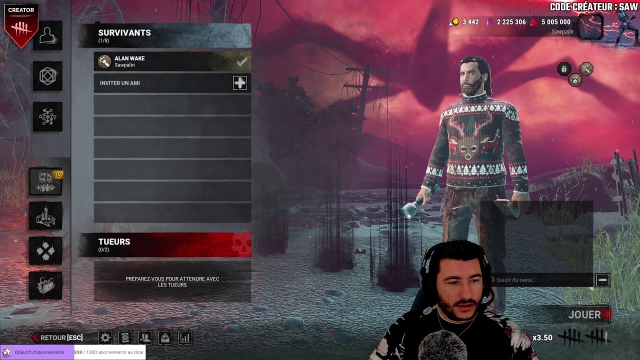 17H PTB NEW SURV NEW MAP !comeback !negan | !holy | Stream2K | [FR/PC] #DBDCreator @Sawpalin