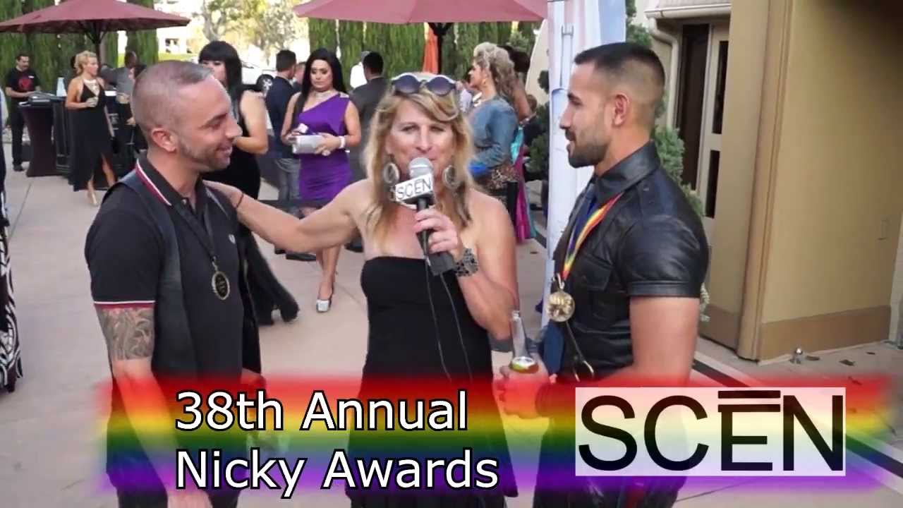 On SCĒN at the 38th Annual Nicky Awards with Mr. and Mr. Leather!!