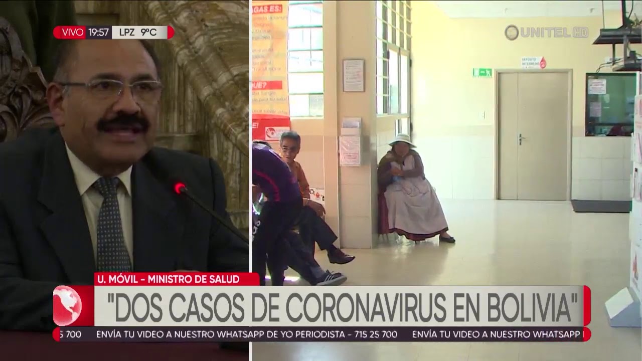 Anuncian los dos primeros casos de coronavirus en Bolivia