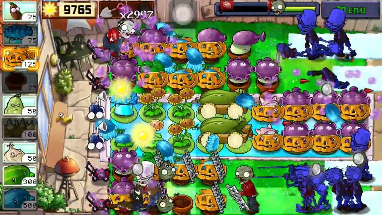 Plants Vs Zombies - Survival Endless - 2 Cob Cannon Setup - Hướng dẫn đặt thang ở Flag cao