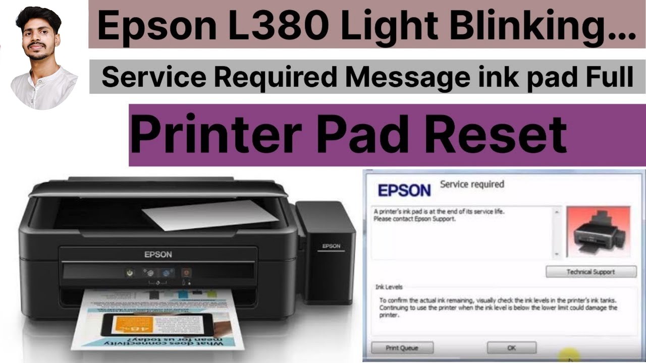 Epson 1380 printer error | epson 1380 red light blinking problem solution