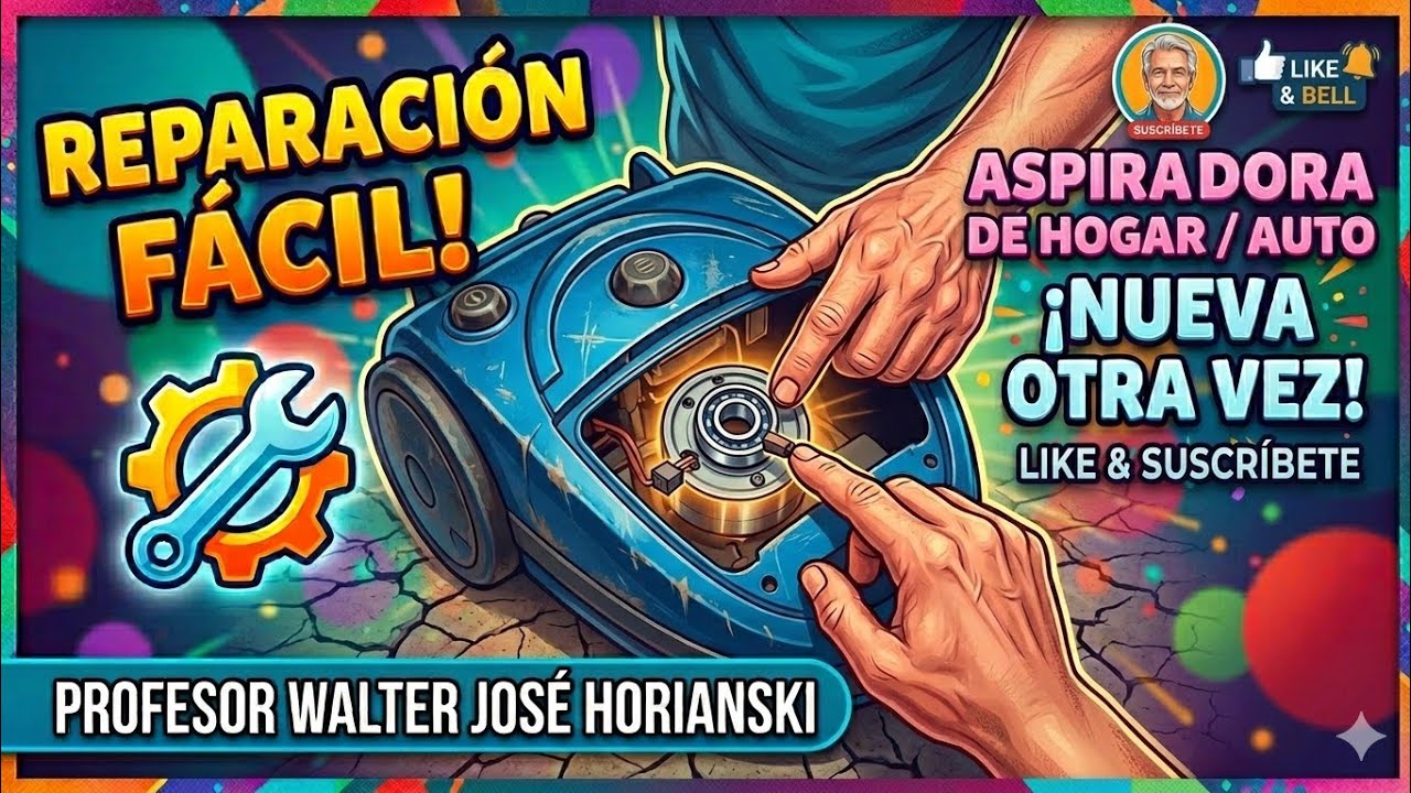 Aspiradora. Reparación. Cambio de rulemanes, balero.