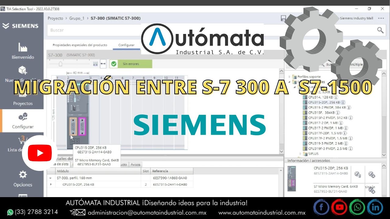 MIGRACIÓN ENTRE S-7 300 A S7-1500 SIEMENS