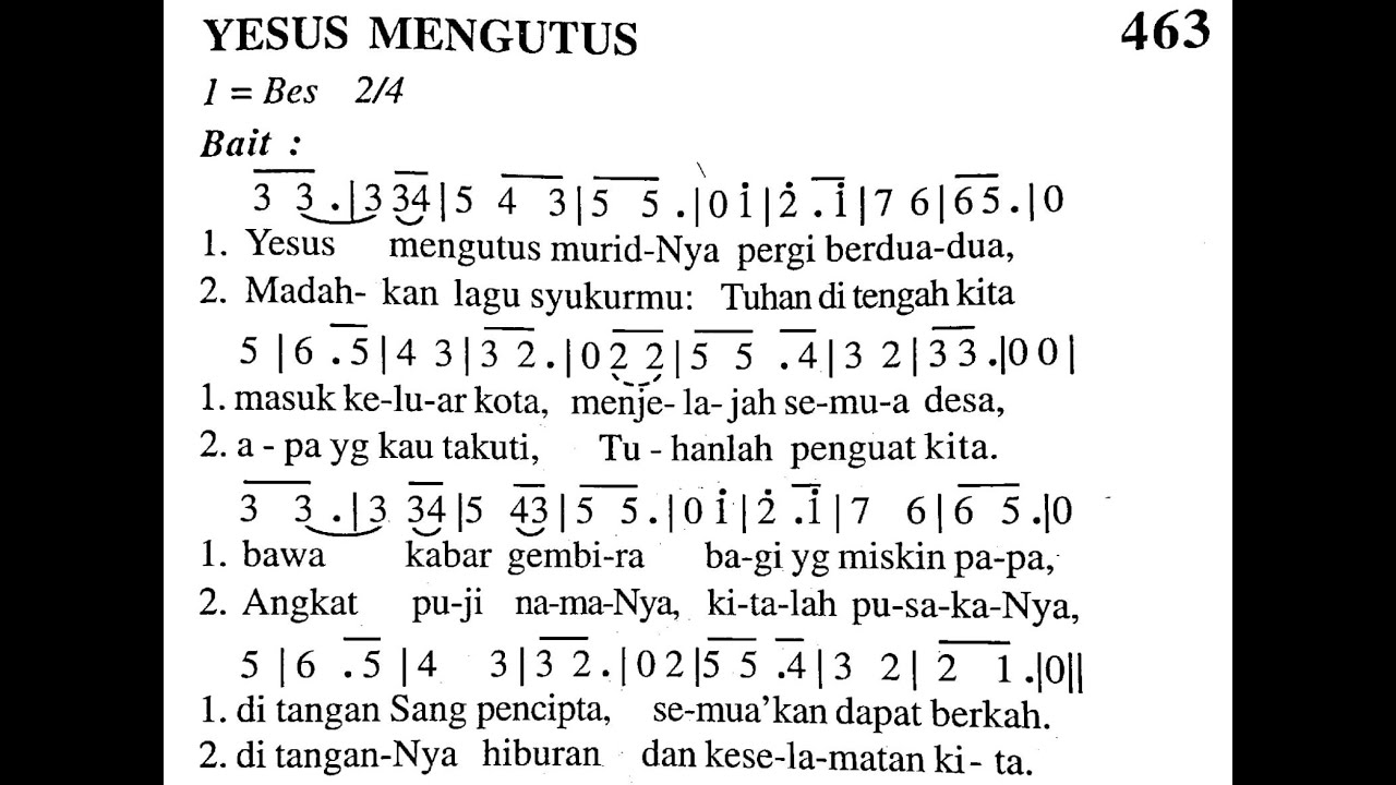 YESUS MENGUTUS - Madah Bakti No. 463