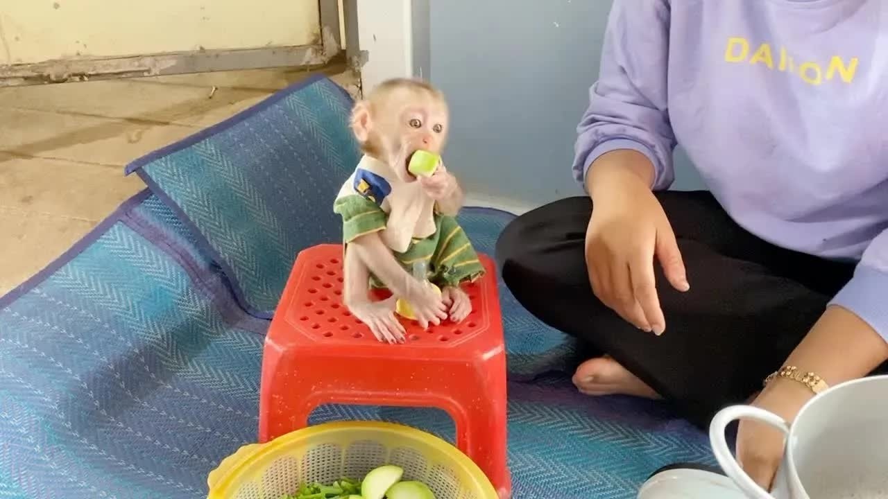 Mom Took One Piece Of Mom Vegetable To Eat During Cooking