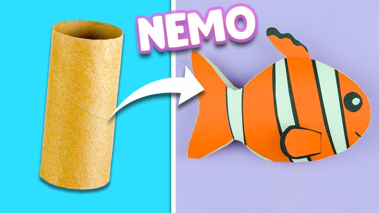 Pesce con rotoli di carta igienica fai da te | DIY Lavoretti da fare a casa con i bambini