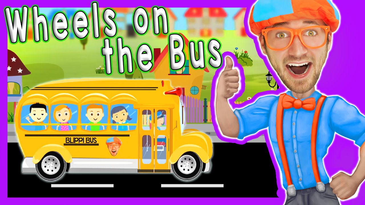 Wheels On The Bus Blippi Nursery Rhymes | Songs for Kids