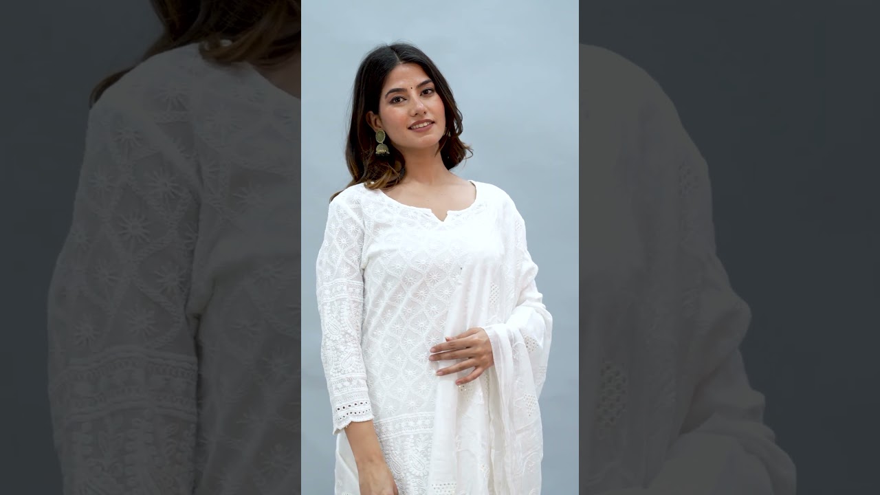 🤍 White Chikankari Outfit for Dussehra 2025 | Vaaki Festive FashionVaaki.com #vaaki #grwm #fashion