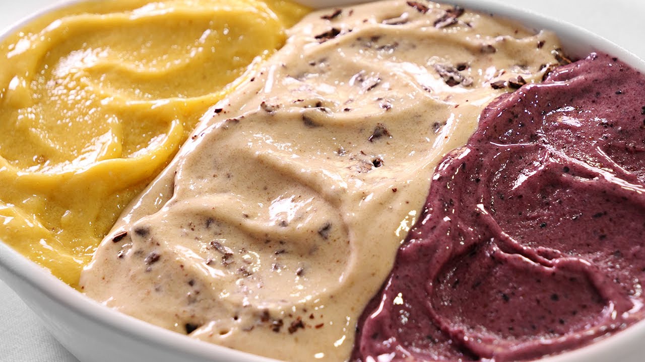 Haz Helado en 1 Minuto | Stracciatella - Arándanos - Mango