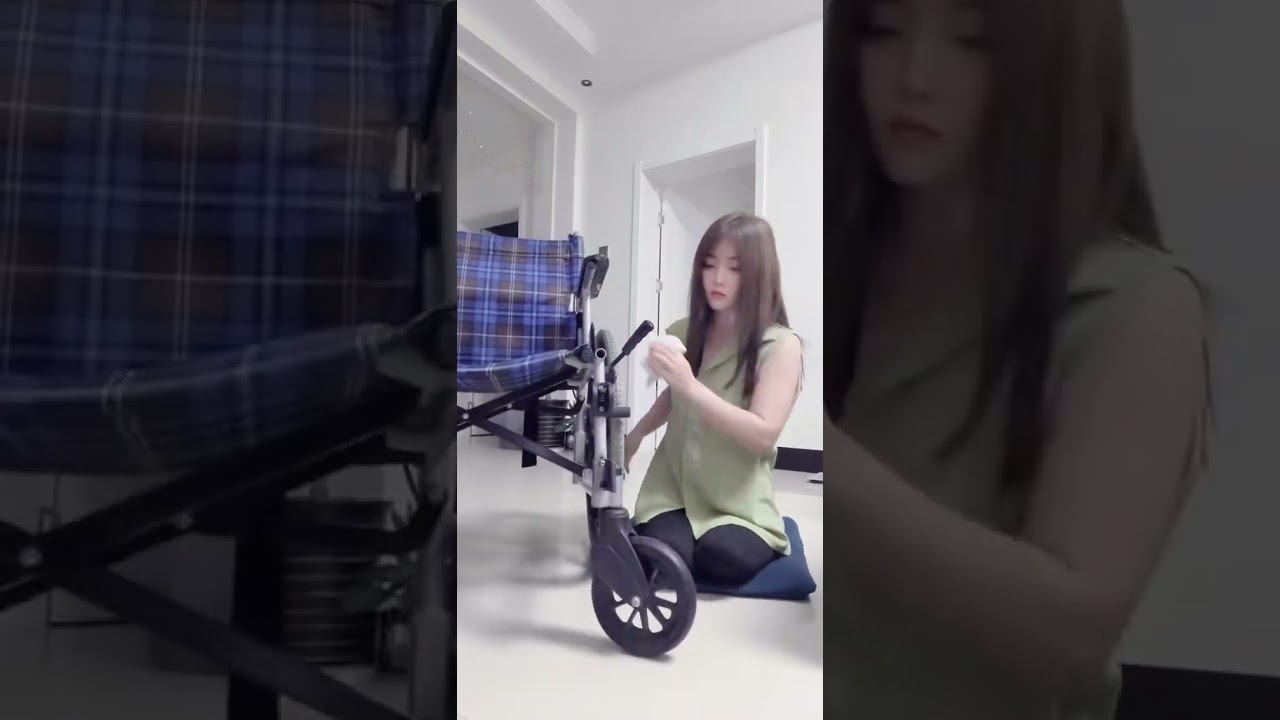 Sally DAK amputee cleaning her wheelchair