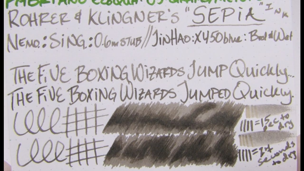 Ink Review: Rohrer & Klingner "Sepia" Ink