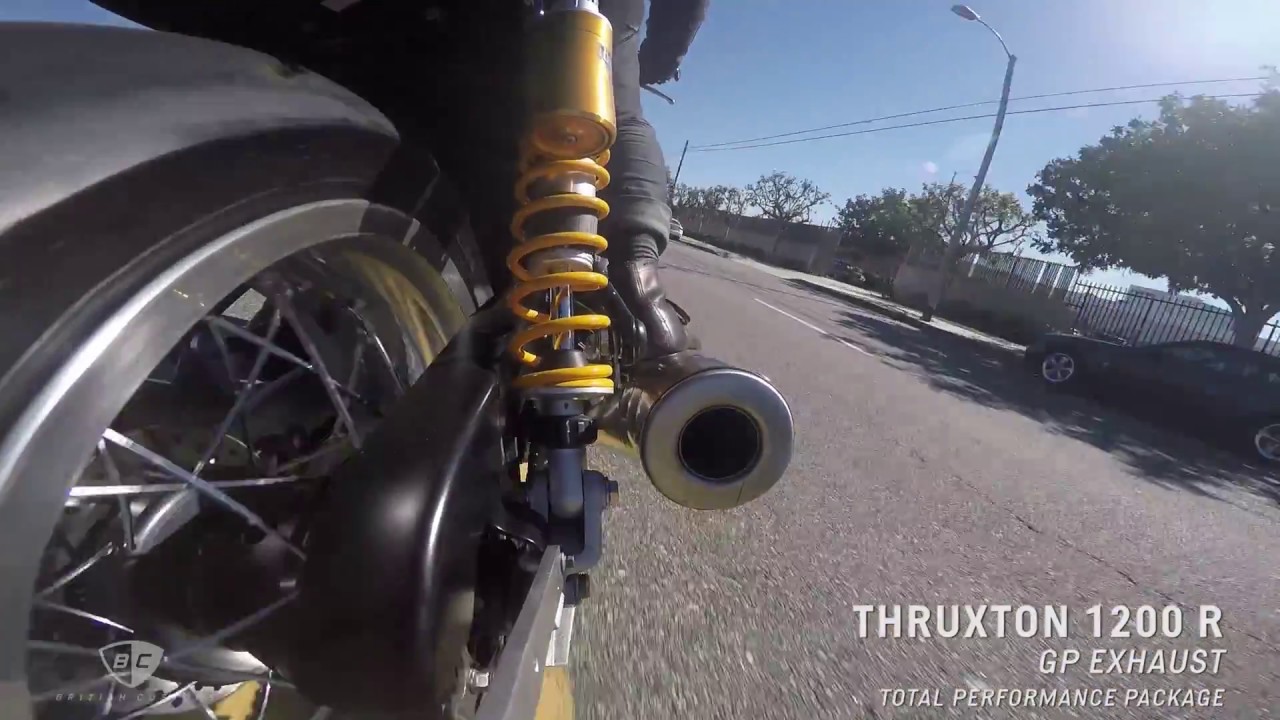 Triumph Thruxton R Exhaust Comparison: British Customs GP Exhaust vs Stock