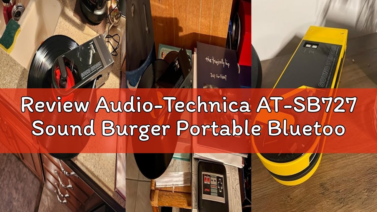 Review Audio-Technica AT-SB727 Sound Burger Portable Bluetooth Turntable (Yellow), with USB-C Chargi