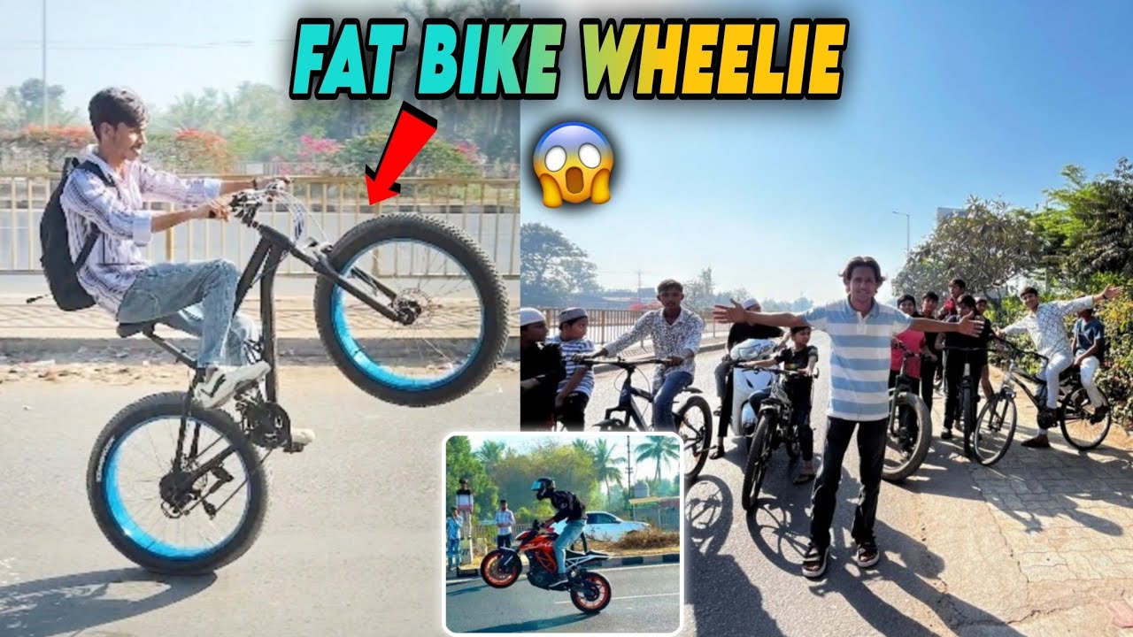Fat Bike Wheelie Stunt 😱 || Heavy Fat Bike Cycle Wheelie || Super Bikes! 🔥