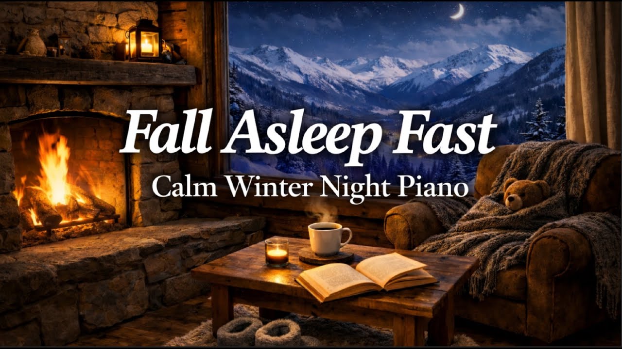 Fall Asleep Fast 🌙 Peaceful Winter Piano Music for Deep Sleep, Stress Relief & Relaxation