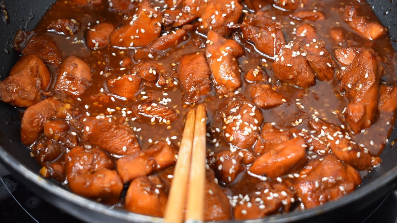 Poulet caramel aux sésames simple et rapide à faire !!!