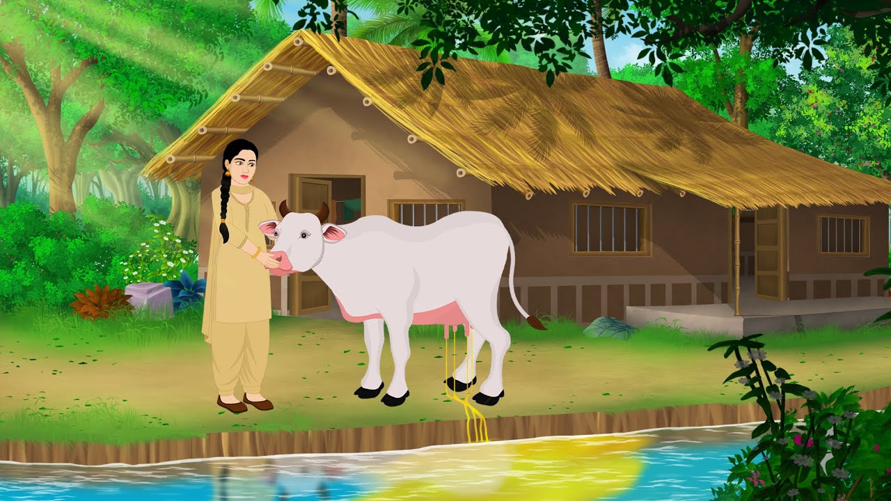गरीब बेटी की जादुई गाय | Hindi Kahani | Hindi Story | Moral Story | Cartoon story