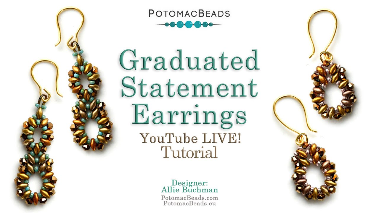Graduated Statement Earrings - Black Friday Live DIY Jewelry Making Tutorial PotomacBeads