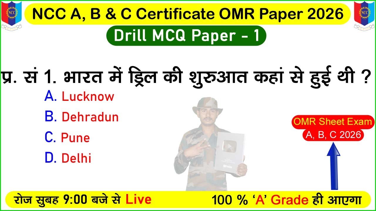 ncc drill mcq questions 2025 | #nccexam2026 | ncc a, b certificate exam 2026 | ncc c exam paper 2026