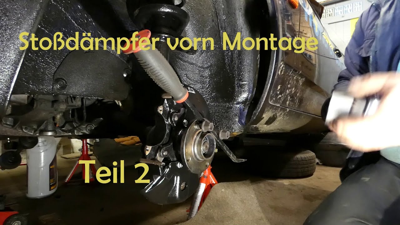Polo 86c Federbein vorn reparieren wechseln einbauen Teil 2