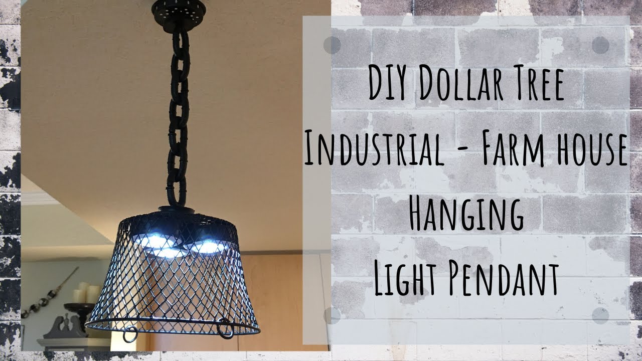 DIY Dollar Tree Industrial - Farmhouse Style Hanging Pendant Light