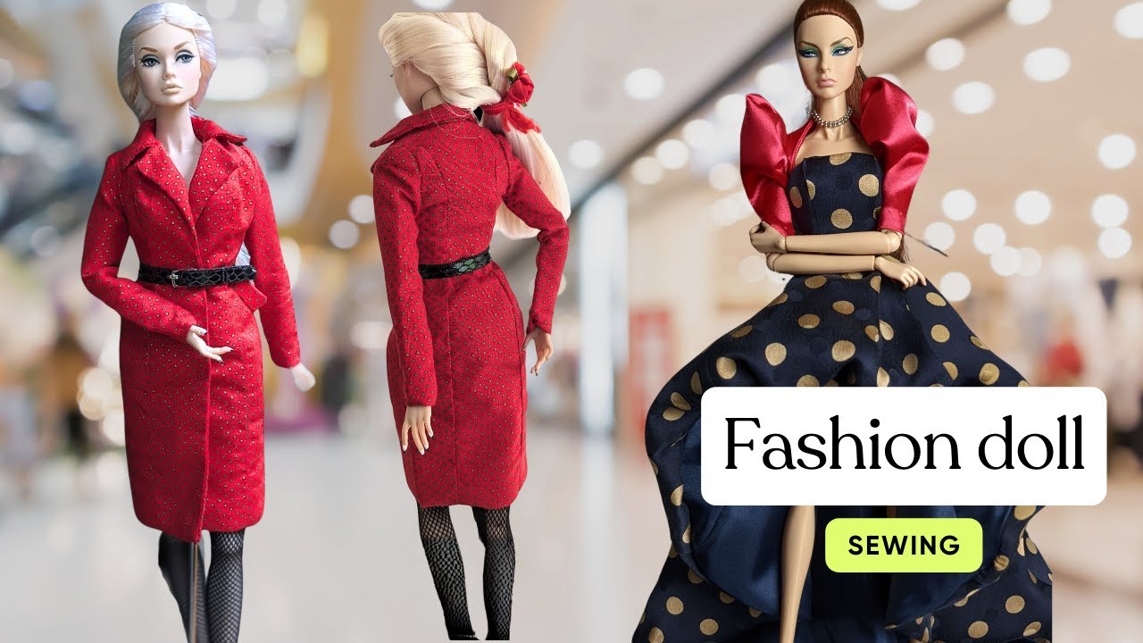 Realistic mini Trench Coat for Fashion dolls❤️How to make DIY miniature clothes for barbie w/ hacks