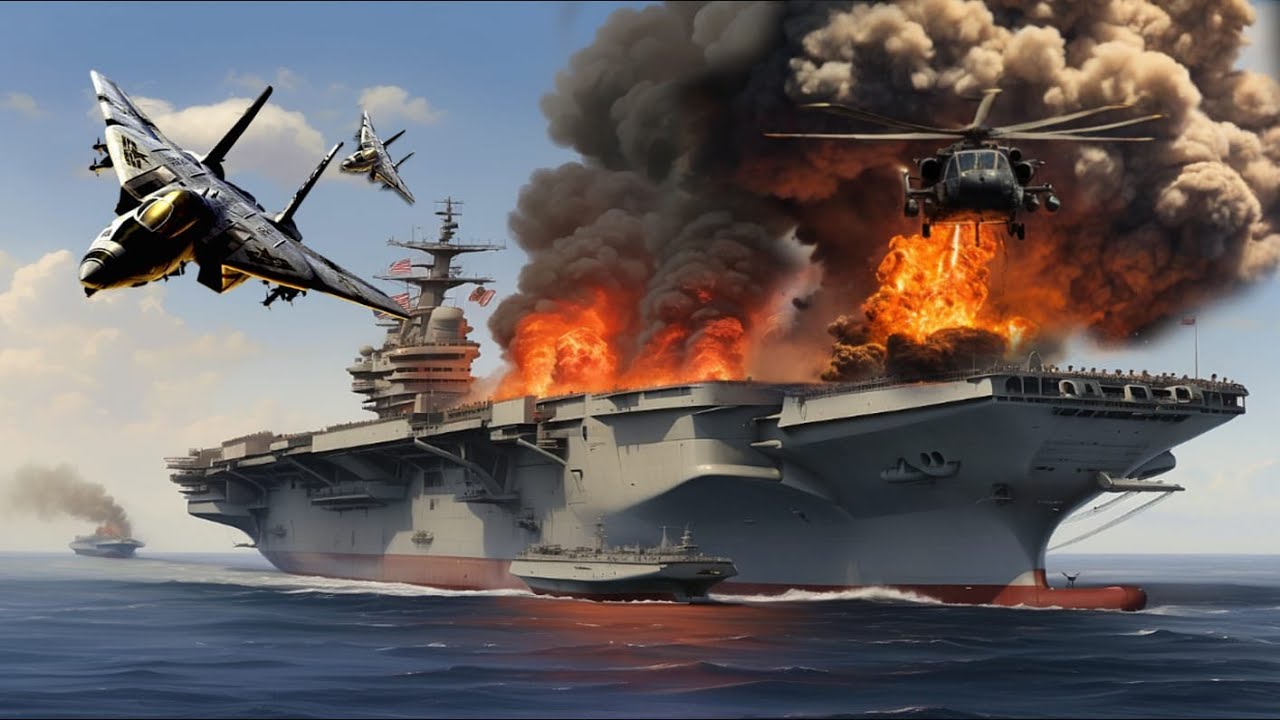 TODAY! US Aircraft Carrier Just Arrived in Red Sea Destroyed by Iran, ARMA 3