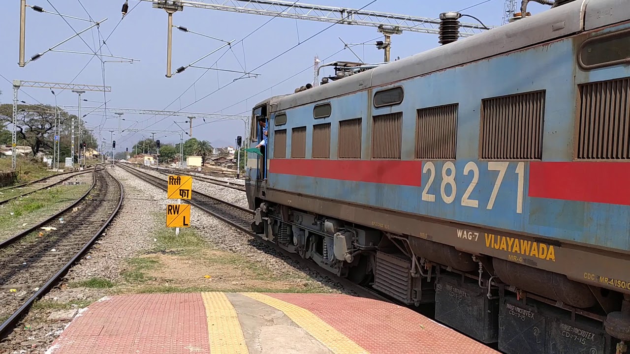 First Electric Run OF Vskp Durg Passenger With Bza wag7 departing Hsk Station,dt 21.02.20.