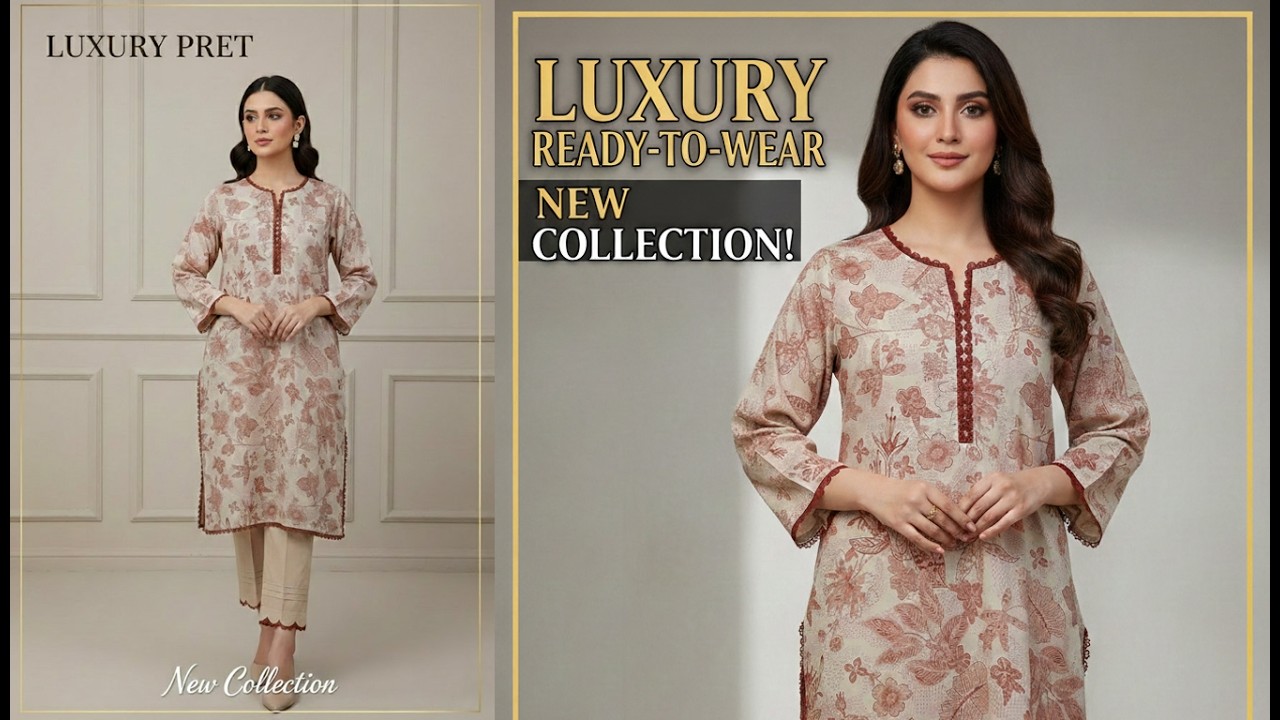 Elegant Beige Floral Kurti Set | Stylish Pakistani Dress | Latest Casual Fashion 2026 #kurtidesign