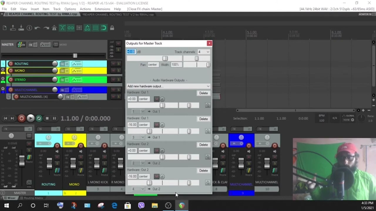 AUDIO  TRACK, TRACK CHANNELS AND TRACK CHANNELS ROUTING IN THE REAPER DAW