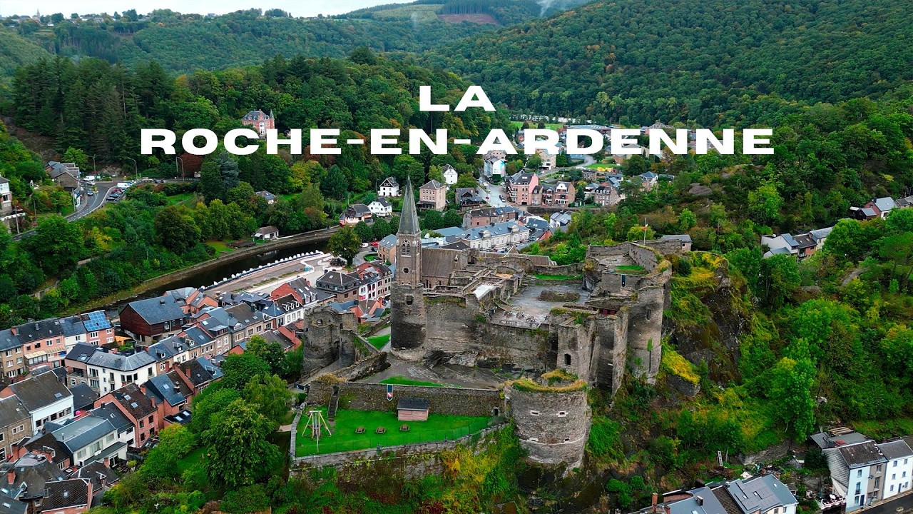 La Roche-en-Ardenne - Belgium Relaxing Cinematic Aerial Drone Footage 4K