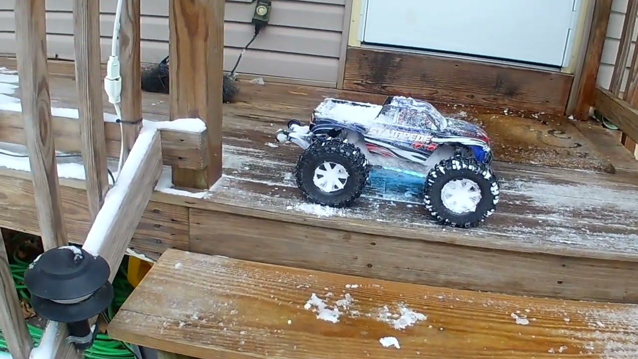 Stampede 4x4 VXL with 12 ft Bigfoot tires on it lol